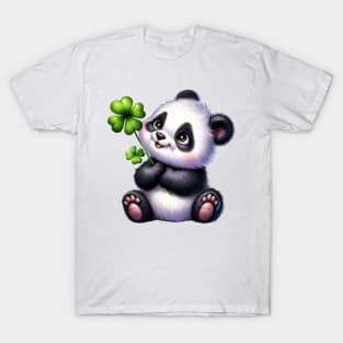 Clover Panda Bear St Patricks Day T-Shirt
